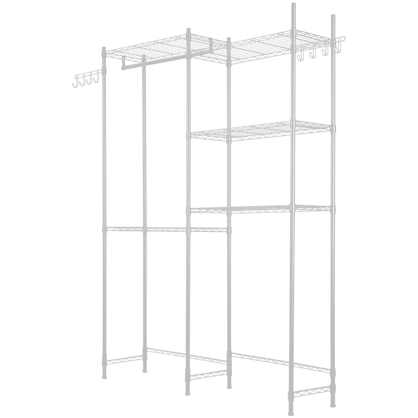 Over The Washer And Dryer Storage Shelf With Hanger Rod And Hooks_voghion.com